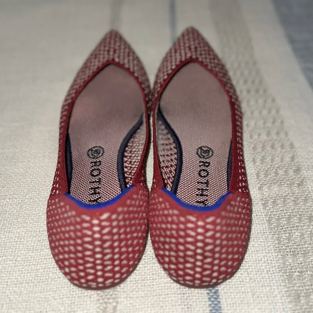 Rothy's The Point Red Apple Ballet Flats Honeycomb US 10.5 / EU 41 Rare Retired - Picture 6 of 9